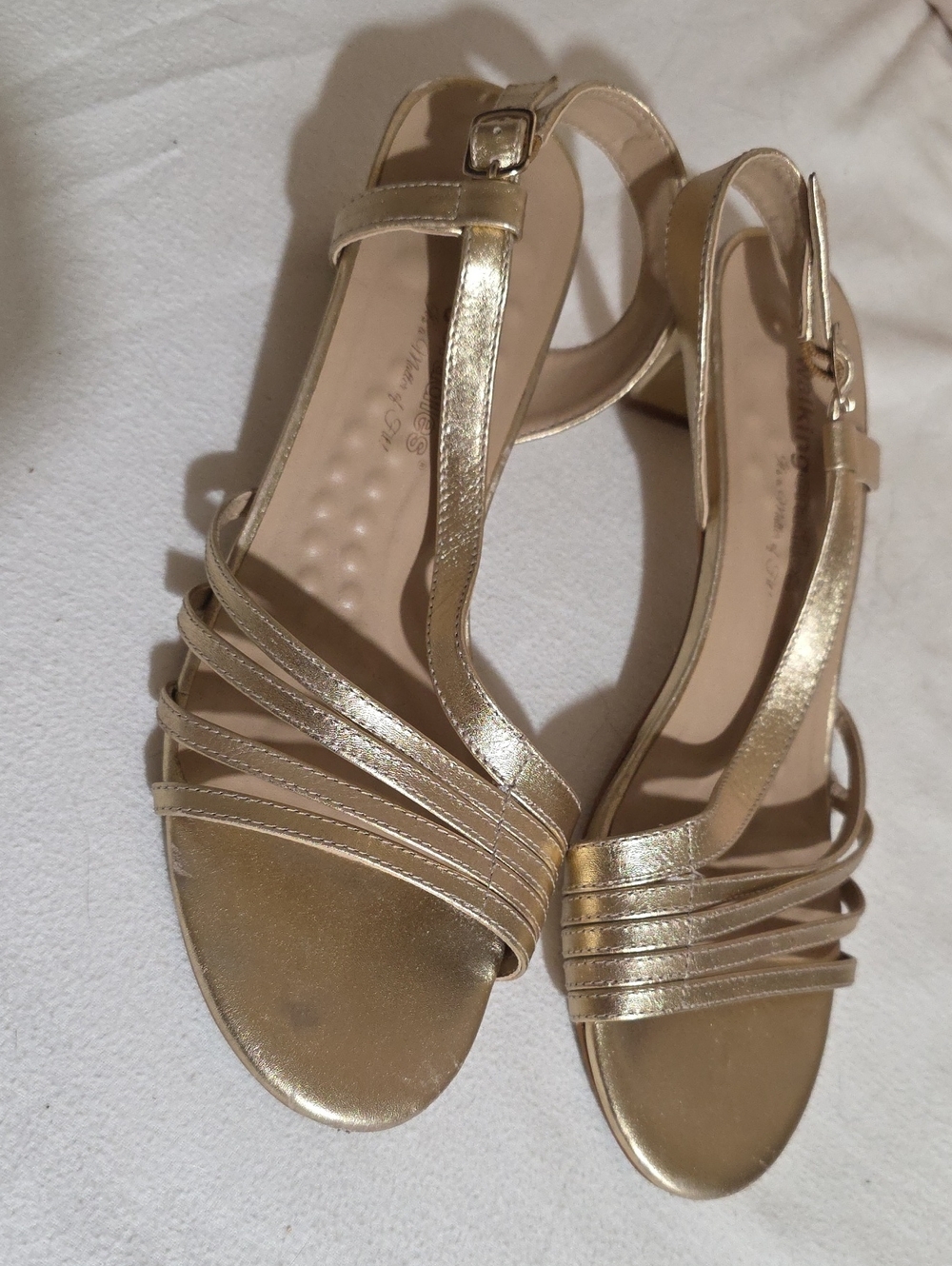 Walking Cradles Metallic Gold Strappy Women's Sandal